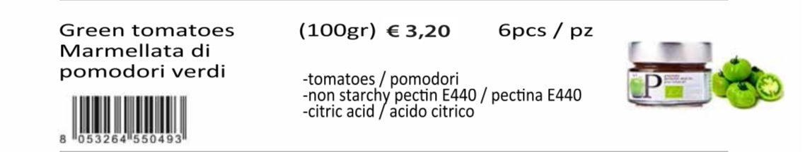 Marmellata pomodori verdi 6 vasetti