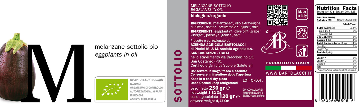 Melanzane sott' olio 6 vasetti