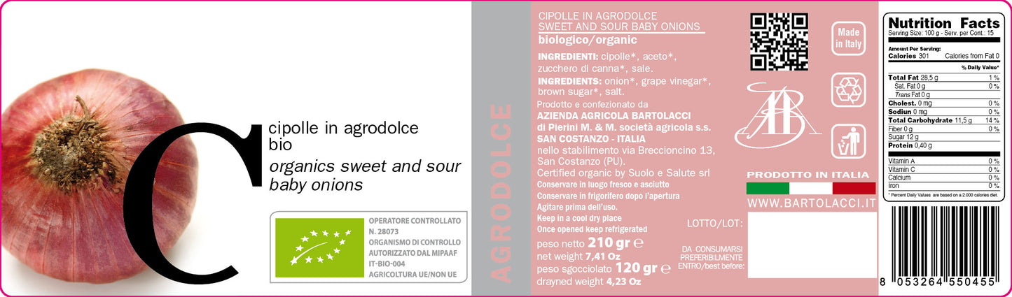 Cipolline agrodolci 6 vasetti
