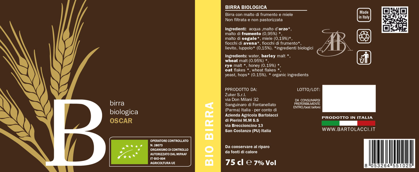 Birra artigianale Oscar (Saison Beer)