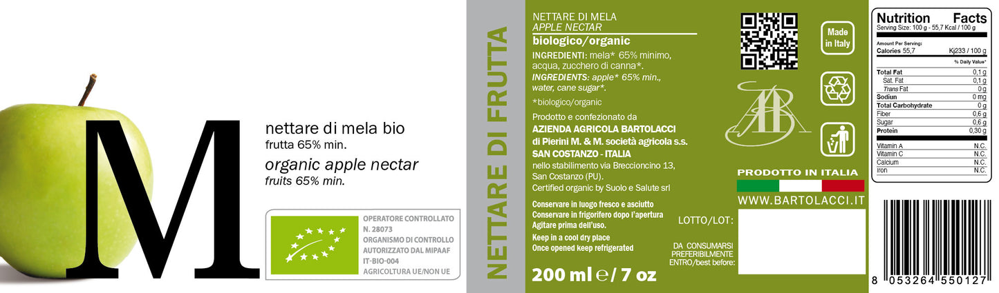Nettare Mela Biologica Italiana (15 bottiglie da 200ml)