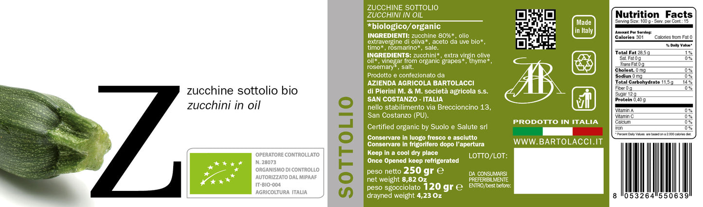 Zucchine sott' olio 6 vasetti